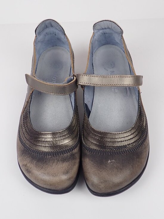 Naot Womens Sz 7/7.5 EU 38 Brown Gold Leather Kirei Mary Jane Shoes - Picture 1 of 12